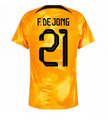 Maillot de foot Pays-Bas Frenkie de Jong #21 Domicile Monde 2022 Manches Courte